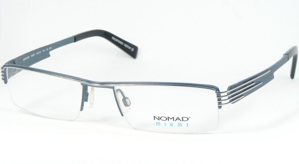 NOMAD MIAMI 1695N BL 060 BLUE SILVER EYEGLASSES GLASSES 52-18-140mm MOREL FRANCE - $67.00