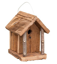 RUSTIC BIRDHOUSE CHALET - Recycled Mushroom Wood Bird House - £47.17 GBP