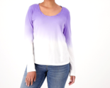 Candace Cameron Bure The Ocean Dipped Long-Sleeve Tee Top- Ultra Violet,... - $25.74