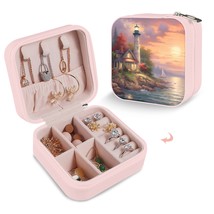 Leather Travel Jewelry Storage Box - Portable Jewelry Organizer - Beacon - $15.47
