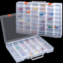 2 Pack 48 Grids Clear Plastic Organizer Box With Removable Dividers Toy ... - $52.99