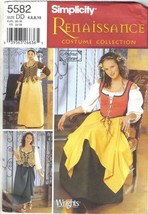 Simplicity Pattern 5582 Renaissance Gown Dress Costume Misses Szs 4 6 8 10 Uncut - £7.78 GBP