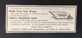 Antique Newspaper Magazine Ad Trimming Cabot&#39;s Sheathing Quilt Samuel Cabot - £3.73 GBP