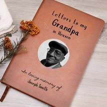 Grandpa In heaven memorial vegan leather customizable keepsake journal in loving - £38.68 GBP