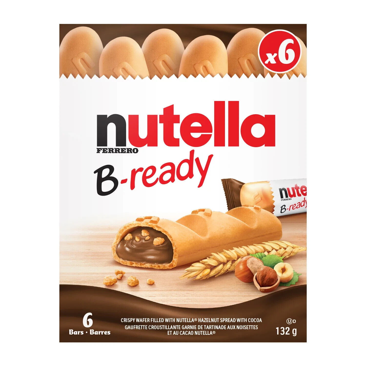 4 Boxes of Ferrero Nutella B-Ready Crispy Wafer Cookies 132g Each -Free Shipping - $37.74