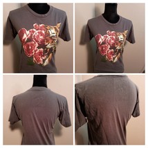 Tiger Roses Graphic T Shirt Empyre Surplus (Small)Gray Cotton Crew - £19.04 GBP