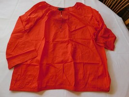 Lane Bryant Womens Ladies 3/4 Sleeve Blouse Shirt Red 033700 Size 16 NWT - £18.45 GBP
