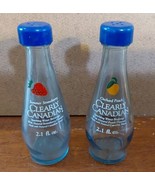 Clearly Canadian Glass Summer Strawberry Orchard Peach Salt Pepper Shake... - $11.30