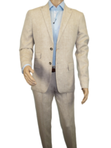 Men Premium 100% Linen Cocktail Suit by INSERCH Breathable and cool SU880 Tan - £119.49 GBP