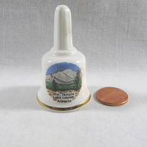 Lake Louise Bell Canada 2&quot; Tiny Bone China Gold Trim Vacation Memory Ceramic - £10.07 GBP