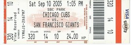 2005 Chicago Cubs @ San Francisco Giants Full Unused ticket September 10th - £7.63 GBP