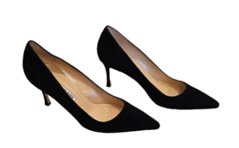 MANOLO BLAHNIK Black BB75 Suede Heels - Size 40 - £318.58 GBP