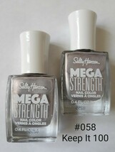 SALLY HANSEN Mega Strength Nail Color &quot;KEEP IT 100&quot; #058 (Lot of 2) - NE... - $11.56