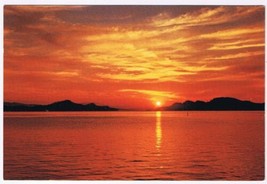 Postcard Sunset Over The Gulf Islands Pender &amp; Mayne British Columbia BC - £3.88 GBP