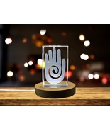 LED Base included | Beautifully Engraved Hopi Symbol Crystal Sculpture - $36.23 CAD+