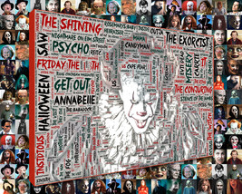 Horror Movie Word Art Print Mosaic Designed using Horror Movie Titles.  - £27.49 GBP+