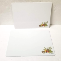 2 Spice of Life Glass Cutting Boards La Sauge White 15x11 and 14x10 Vintage Set - £27.57 GBP