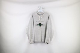Vtg 90s Streetwear Womens L Spell Out Mackinac Michigan Terry Cloth Sweatshirt - £35.57 GBP