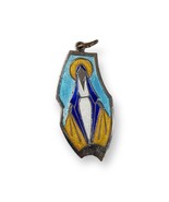 Vtg Catholic Stained Glass Color Miraculous Medal Mary Religious Medal P... - £15.24 GBP