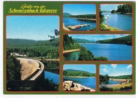 Germany Postcard Schwarzenbach-Talsperre Dam Multi View - $2.16
