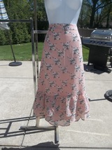 Nwt Allegra K Peach Floral Print Skirt Xl - £23.62 GBP