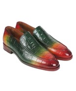 Paul Parkman Mens Shoes Loafer Multi-Color Crocodile Calfskin Handmade 7... - £345.83 GBP