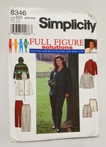 Women Top Jacket Pants Shorts Pattern 8346 Size 26W - 32W Simplicity Uncut - $18.80
