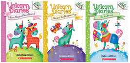 Unicorn Diaries Childrens Series By Rebecca Elliott Paperback Set Of Books 1-3 - £11.68 GBP