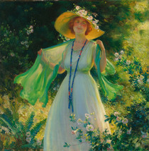 Charles Courtney Curran Path Of Flowers  1919 - £23.17 GBP+
