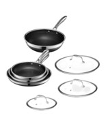 HexClad Hybrid 7-Pc Nonstick Stainless Steel Fry Pan Set 8”, 10”, 12” + ... - $420.74