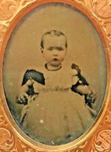Ambrotype of Baby Toddler Girl in Frilly Dress - £39.95 GBP