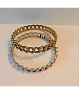 Set of 2 RJ Graziano Bangle Bracelets Pewter and Gold Tones - £36.49 GBP