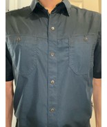 Kuhl Mountain Grown Eluxur Shirt Men&#39;s Size Medium Green Short Sleeve Bu... - $18.49
