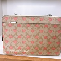 NWT Coach Laptop Sleeve In Signature Canvas With Heart Print CP374 - £127.09 GBP