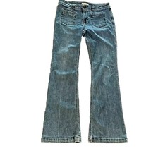 Vtg Y2K CAbi Patch Pocket Trouser Jeans Flare Leg Denim #318R Women&#39;s Si... - $32.66