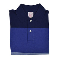 Brooks Brothers Mens Navy Blue Colorblock Original Fit Polo Shirt Small S 3585-5 - £61.91 GBP