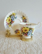 ROYAL ALBERT Gorgeous  Summer Bouquet Tea Cup and Saucer EUC Ship Fast w Trackin - £14.93 GBP