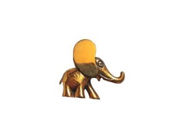 Vintage Metal Copper Elephant Baby Figurine  With Trunk Up Good Luck Miniature - $19.99