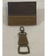 NEW Mens Mossy Oak Bifold Wallet Brass Keychain Bottle Opener Brown Faux... - £7.31 GBP