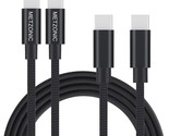 Usb C Cable 2 Pack, Type C To Type C Metal Braided Fast Charge Cable 6.6... - £30.32 GBP