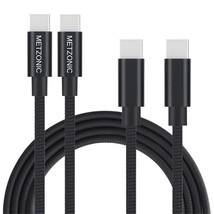 Usb C Cable 2 Pack, Type C To Type C Metal Braided Fast Charge Cable 6.6 Feet Pd - £29.87 GBP