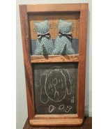 Wall Decor 2 Quilted Cats on Wooden Frame Burlap Backdrop Chalkboard 24&quot;... - $43.28 CAD