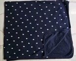 Carter&#39;s Jersey Knit Blanket Swaddle Navy Blue White Elephant print - $16.78