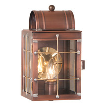 ENTRY DOOR WALL LIGHT Antique COPPER Colonial Candle Lantern Outdoor Sco... - $229.95