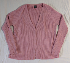 Gap Women&#39;s Button Up Front Sweater Cardigan Long Sleeve Pink Fashion Wear - £13.30 GBP