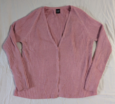 Gap Women&#39;s Button Up Front Sweater Cardigan Long Sleeve Pink Fashion Wear - £12.76 GBP