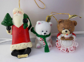 Christmas Bell Ornaments Handpainted Porcelain Lil Chimer polar, Santa &amp;... - $204.22 MXN