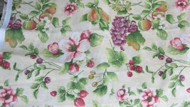 Magnolias, Pears, Camellias, Grapes, Berries On Light Beige Background - Fabric - $14.89