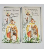 Vintage Pair Niece &amp; Nephew Communion Cards Fabric Front Plush - £32.20 GBP