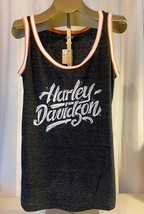 Nwt Woman&#39;s Harley Davidson *Hd Spraypaint* Heather Gray Tank Top Shirt - £27.23 GBP